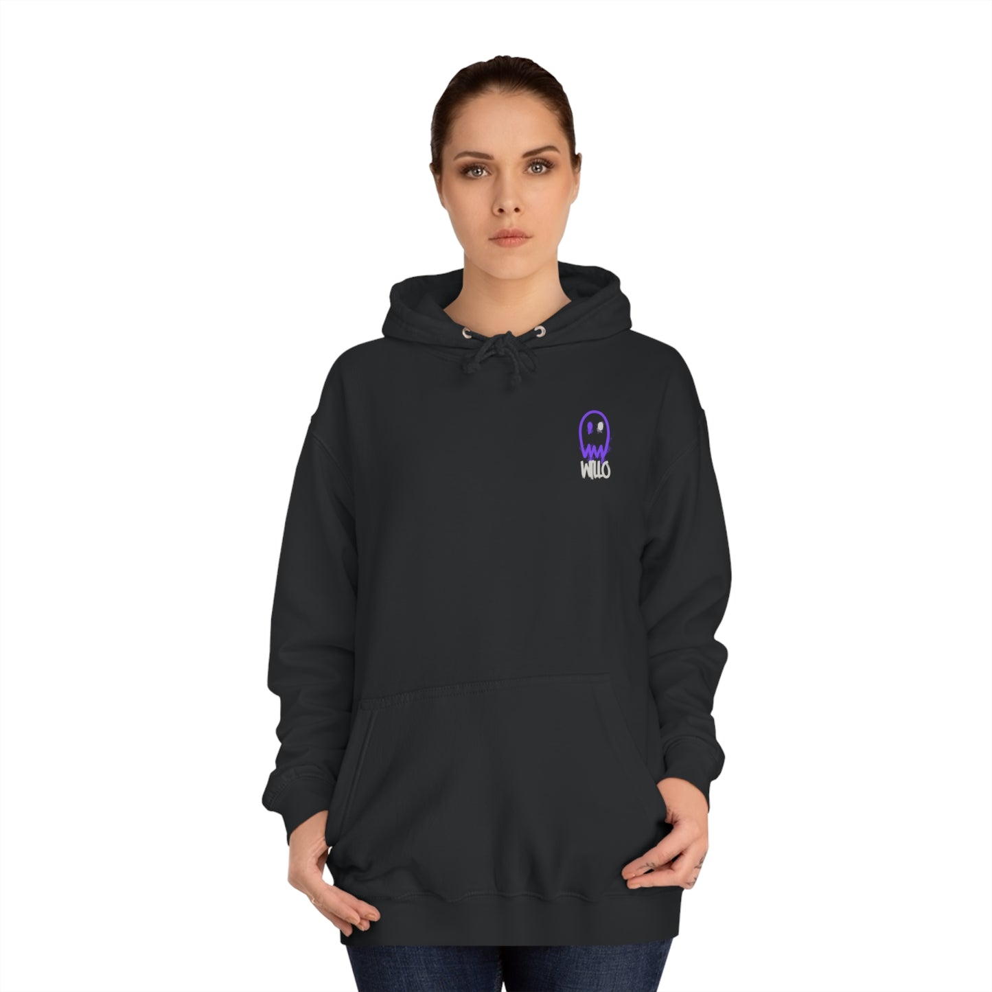 WillO Ghost Black College Hoodie