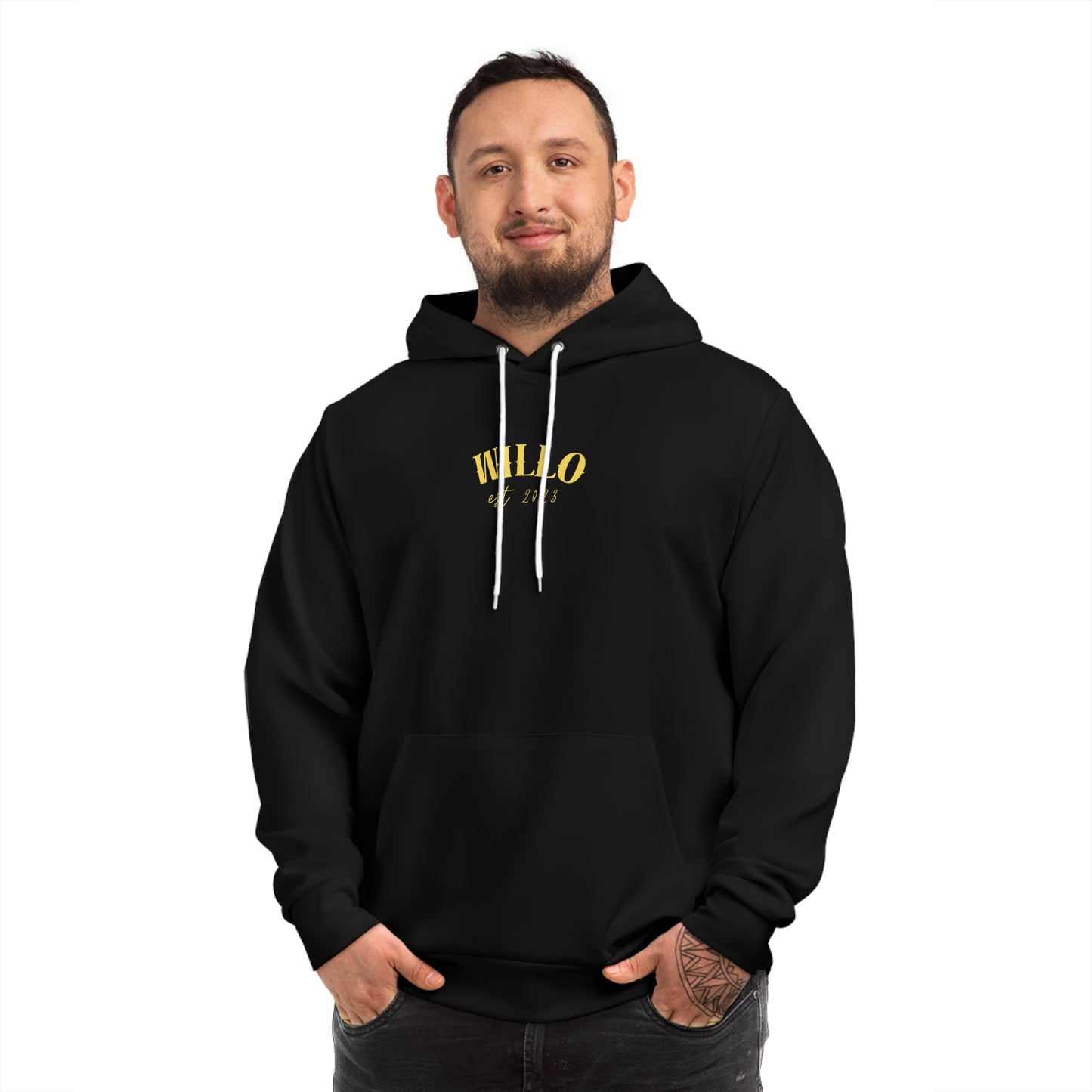 WillO Yellow Print Fashion Hoodie