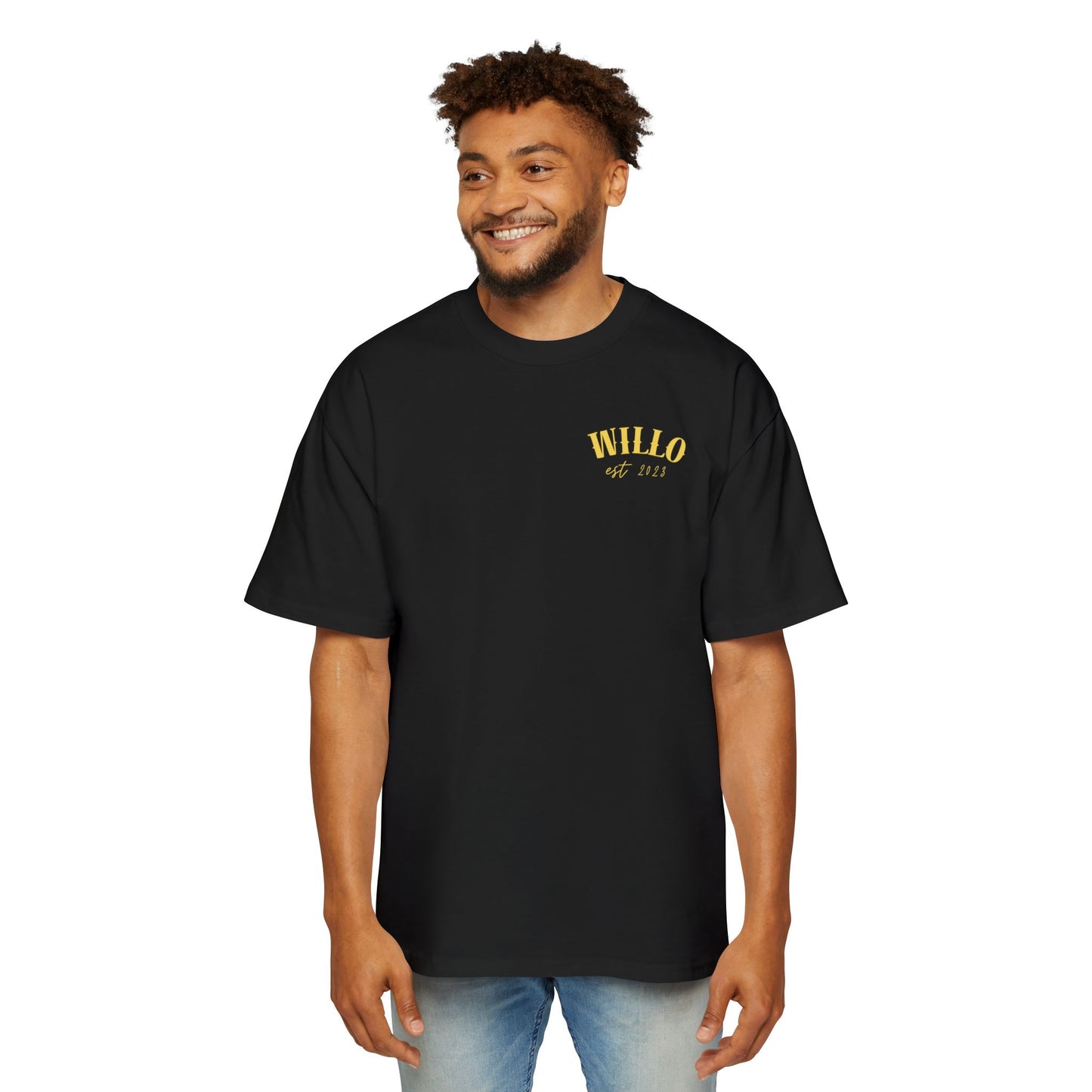 WillO Yellow Print Heavy Oversized Tee